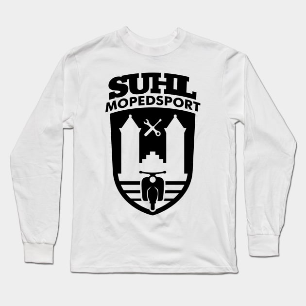 Suhl Mopedsport Schwalbe Logo 2 (black) Long Sleeve T-Shirt by GetThatCar